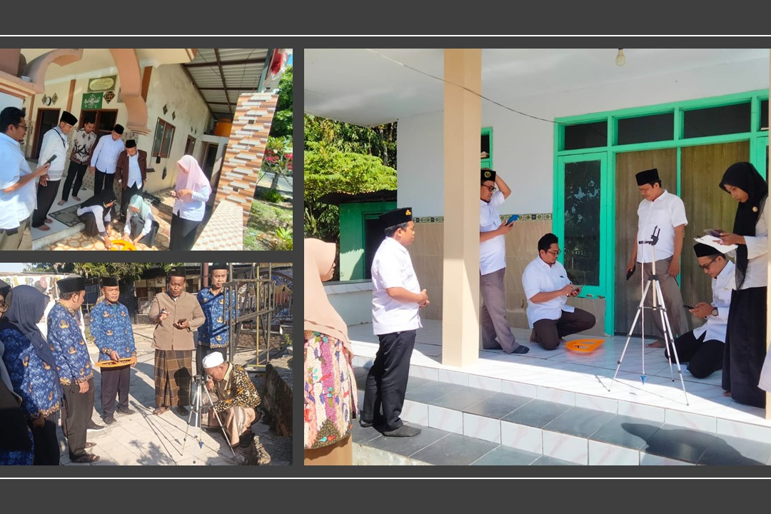 DI DAMPINGI AHLINYA, PENYULUH BELAJAR MENGUKUR KIBLAT